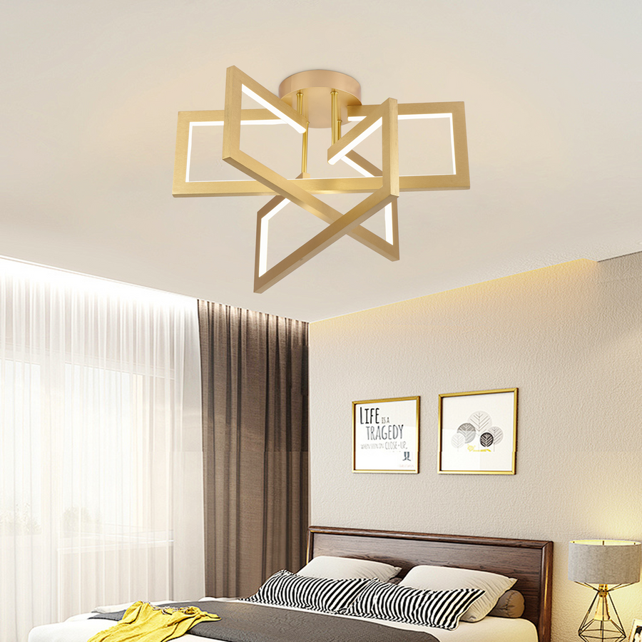 Lustra LED cu telecomanda 71W, 3 Elemente, lumina Rece/Calda/Neutra, Dimabila, Auriu Lustre LED cu Telecomanda Default Title Alessandro Design