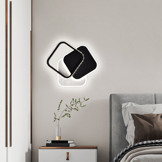 Lampadario LED in cristallo PRISMIQ 39W, 3 Quadrati, Luce Fredda/Calda/Neutra, Lampadari LED Neri Titolo predefinito Alessandro Design
