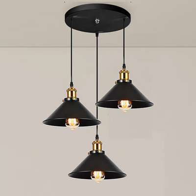 Lampadario a sospensione, LV210/3R, 3*E27, Marrone, metallo e filo, altezza regolabile
