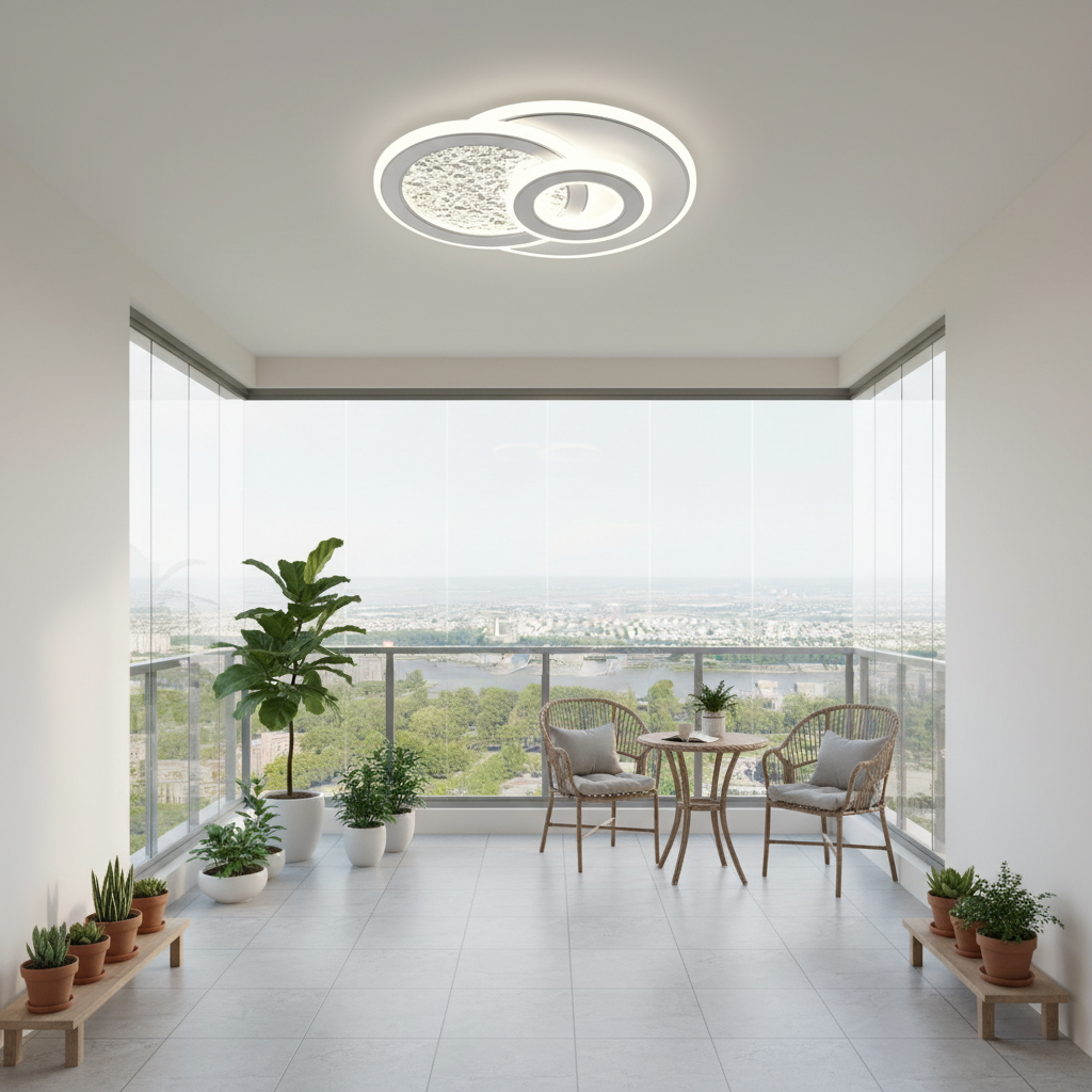 KOMPACTO Lampadario LED 47W, 3 Cerchi, Luce Fredda/Calda/Neutra, Lampadari LED Bianchi Titolo predefinito Alessandro Design