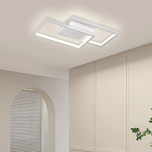 Lampadario a LED con telecomando LANDYN 37W, 2 Quadrati, Luce Fredda/Calda/Neutra, Dimmerabile, Lampadario a LED Bianco con telecomando Titolo predefinito Alessandro Design