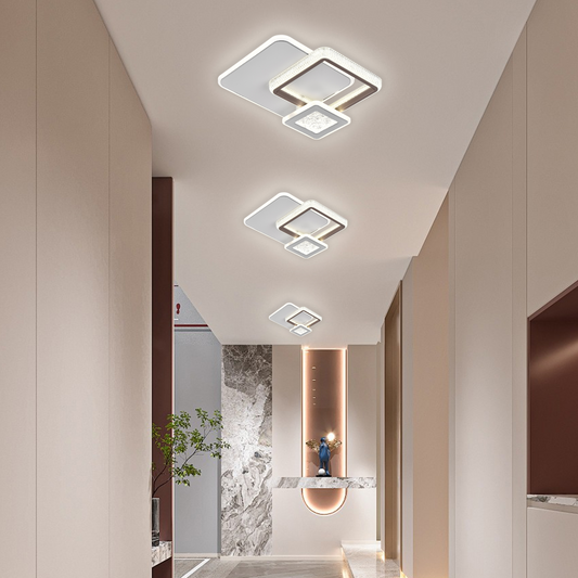 Lampadario LED NYXORA 51W, 3 Quadrati, Luce Fredda/Calda/Neutra, Lampadari LED Bianchi Titolo predefinito Alessandro Design