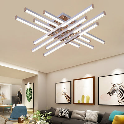Lampadario LED con Telecomando LT178/6WH, 84W, 6 Elementi, Luce Fredda/Calda/Neutra, Dimmerabile, Bianco