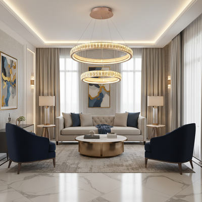 Candelabru Cristal, KENSINGTON Magno, 111W, Auriu, 2 elemente, Inaltime reglabila, Lumina Calda/Rece/Neutra