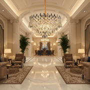 Candelabru Cristal MONARCH Magno 12xE14, Diametru 60cm, Inaltime 40cm, Auriu Lucios, Inaltime Reglabila, Design Elegant Candelabre Cristal Default Title Alessandro Design