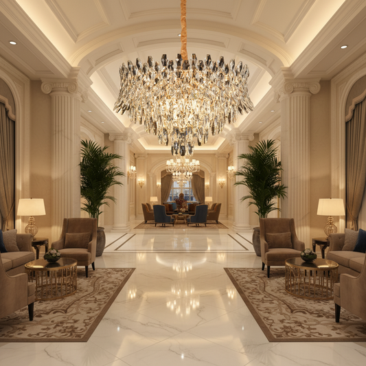 Candelabru Cristal MONARCH Magno 12xE14, Diametru 60cm, Inaltime 40cm, Auriu Lucios, Inaltime Reglabila, Design Elegant Candelabre Cristal Default Title Alessandro Design