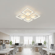 Lampadario a LED con telecomando SUSAN 96W, 4 Quadrati, Luce Fredda/Calda/Neutra, Dimmerabile, Lampadario a LED Bianco con telecomando Titolo predefinito Alessandro Design