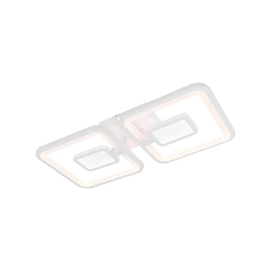 Lampadario a LED con telecomando FELIX 28W, 2 Quadrati, Luce Fredda/Calda/Neutra, Dimmerabile, Lampadario a LED Bianco con telecomando Titolo predefinito Alessandro Design