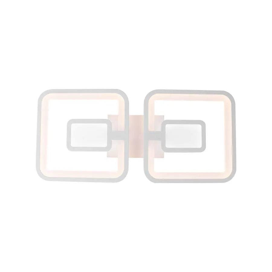 Lampadario a LED con telecomando FELIX 28W, 2 Quadrati, Luce Fredda/Calda/Neutra, Dimmerabile, Lampadario a LED Bianco con telecomando Titolo predefinito Alessandro Design