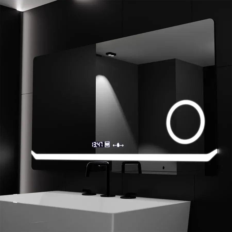 Oglinda LED Rectangulara, 80x60cm, Definition MotionGlow Marcello, Sistem Dezaburire, Ceas & Termometru, Lupa Cosmetica, Dimabila Oglinzi Marcello Default Title Alessandro Design