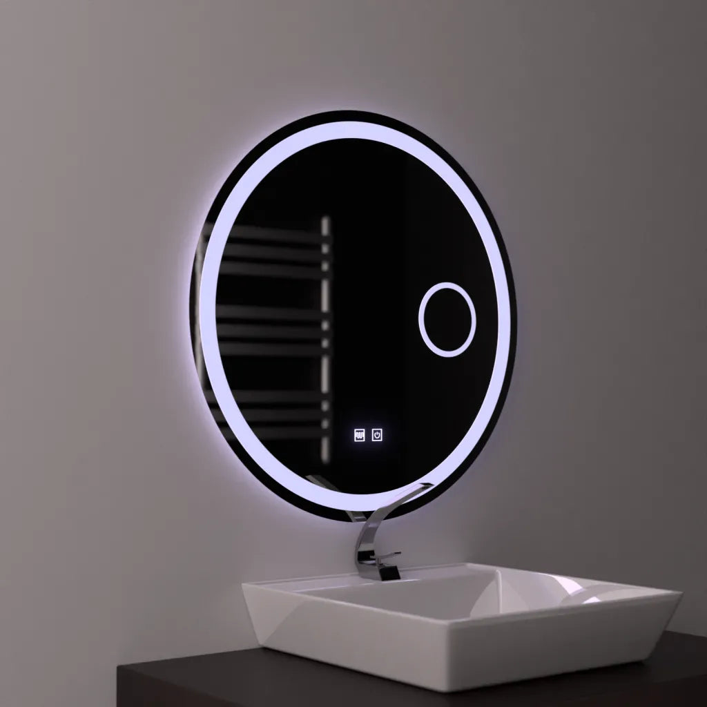 Specchio rotondo a LED 70 cm, Touch Luxor, sistema antiappannante, specchio da bagno dimmerabile con LED e antiappannante Titolo predefinito Alessandro Design