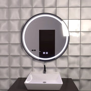 Specchio rotondo a LED 60 cm, Lucea Touch, sistema antiappannamento, specchio da bagno dimmerabile con LED e antiappannamento Titolo predefinito Alessandro Design