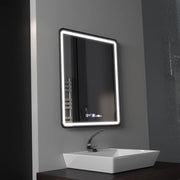 Specchio LED rettangolare, 75x90 cm, Favola MotionGlow Marcello, Sistema Demister, Orologio e Termometro, Dimmerabile