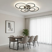 Lampadario LED con telecomando BETTY 127W, 8 Cerchi, Luce Fredda/Calda/Neutra, Dimmerabile, Nero Lampadari LED con Telecomando Titolo predefinito Alessandro Design