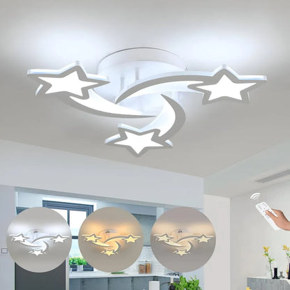 Lampadario a LED con telecomando IPOMOEA 51W, 3 Stelle, Luce Fredda/Calda/Neutra, Dimmerabile, Lampadario a LED Bianco con telecomando Titolo predefinito Alessandro Design