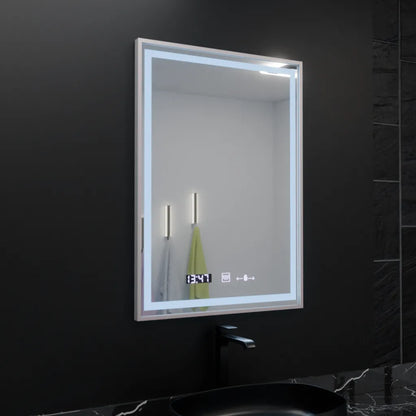 Oglinda LED Rectangulara, 60x80cm, Verite Imperial Silver Motion Glow Marcello, Sistem Dezaburire, Ceas & Termometru, Dimabila Oglinzi Marcello Default Title Alessandro Design