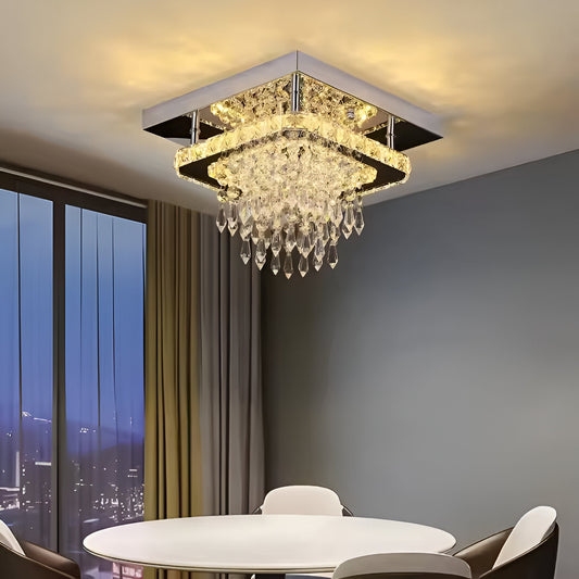Alberico Lampadario LED Quadrato, 17W, Luce Fredda/Calda/Neutra, Cristallo, Cromo Lucido Lampadari Moderni Titolo predefinito Alessandro Design