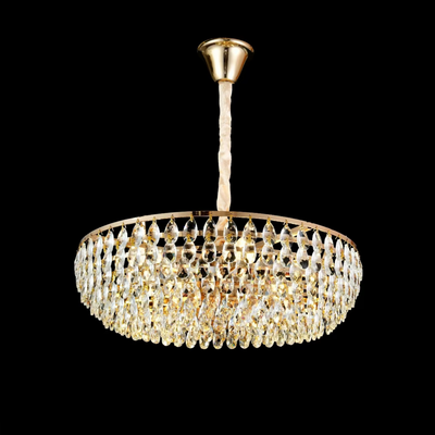 Candelabru Cristal CC1677/400GD, 4xE14, Auriu Lucios, Inaltime Reglabila, Metal si Cristal