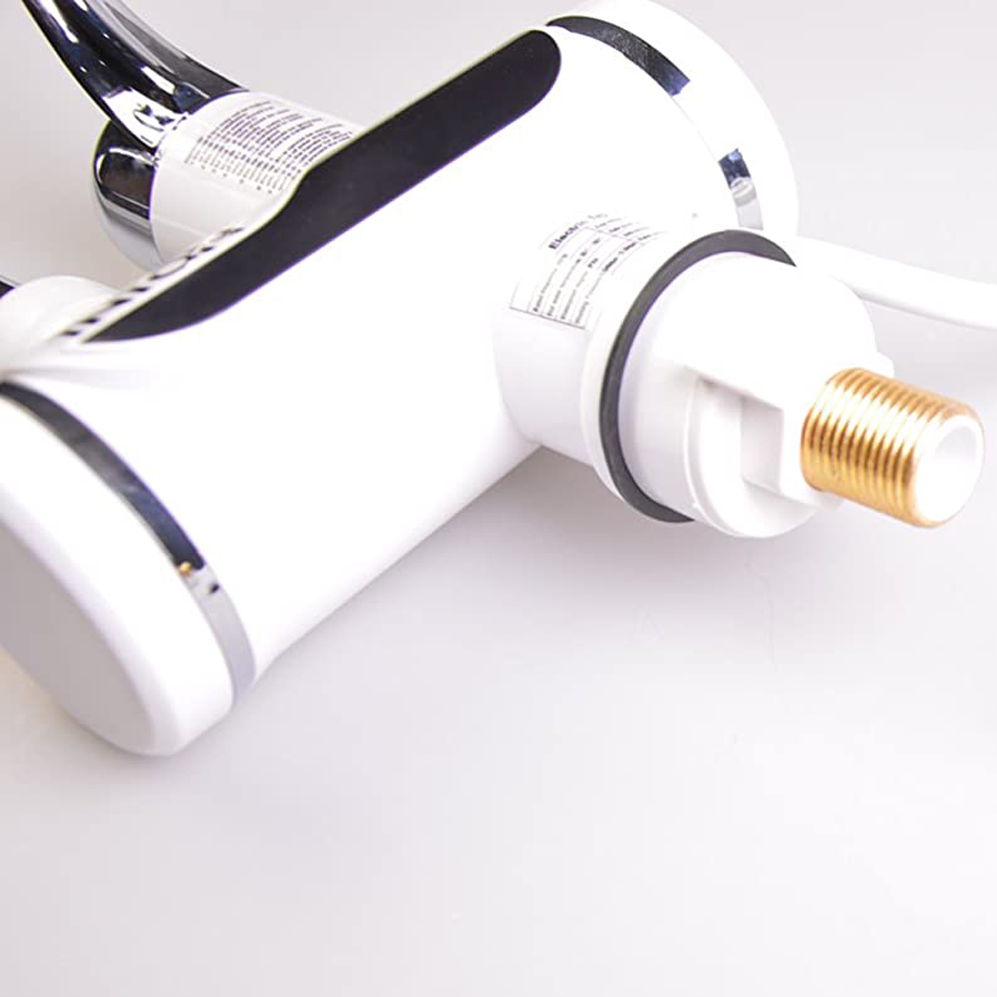 Rubinetto elettrico con riscaldamento istantaneo dell'acqua, display temperatura a LED, orizzontale con supporto per lavello/vasca, potenza 3000 W, acqua calda 30°C-60°C, bianco, Z007XDT Rubinetti da cucina Titolo predefinito Alessandro Design