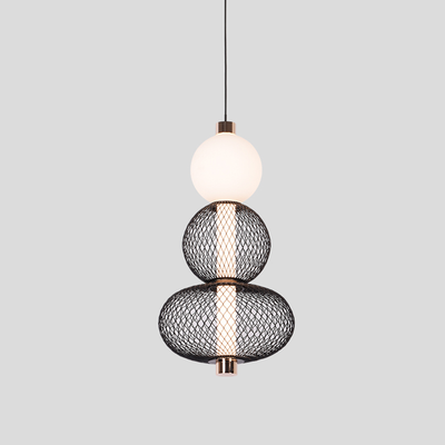 Lampadario LED a Sospensione LM550/3BK, 12W, Luce 3000/4000/6000K, Nero