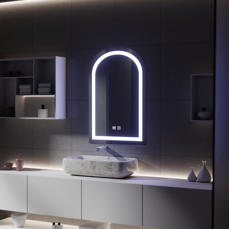 Specchio Touch LED con Funzione Disappannante, Specchi 80x50cm Korman E Titolo predefinito Alessandro Design