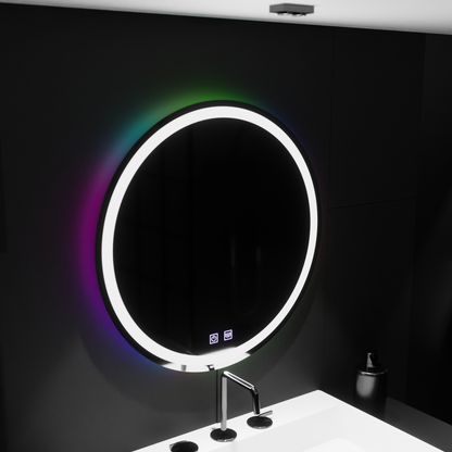 Specchio LED rotondo 60 cm, Spectrum Touch, RGB, Sistema Demister Specchi Korman E Titolo predefinito Alessandro Design