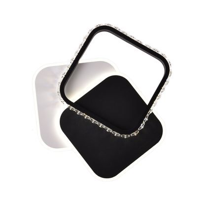 Lustra LED cu cristal PRISMIQ 39W, 3 Patrate, lumina Rece/Calda/Neutra, Negru Lustre LED Default Title Alessandro Design