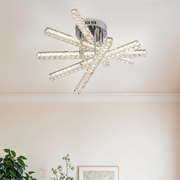 Lampadario LED con telecomando LUELLA 79W 5 Elementi, Lineare, Luce Fredda/Calda/Neutra, Dimmerabile, Cristallo Argento Lampadario LED Titolo predefinito Alessandro Design