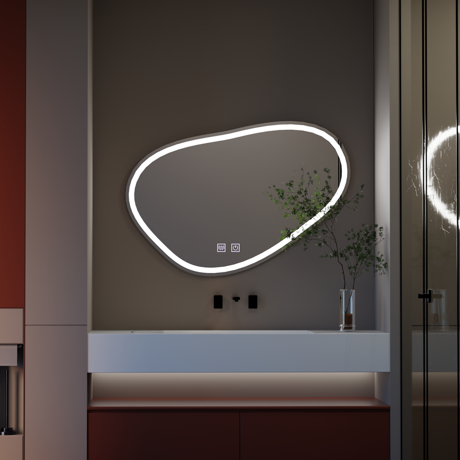 Quassare LED Touch Specchio, Sistema Demister 90x65 cm Specchi Korman E Titolo predefinito Alessandro Design
