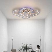 Lampadario LED con telecomando e cristallo LIA RGB 182W, 8 Cerchi, Luce Fredda/Calda/Neutra, Dimmerabile, Lampadari LED in Cristallo Cromo Bianco Lucido Titolo predefinito Alessandro Design