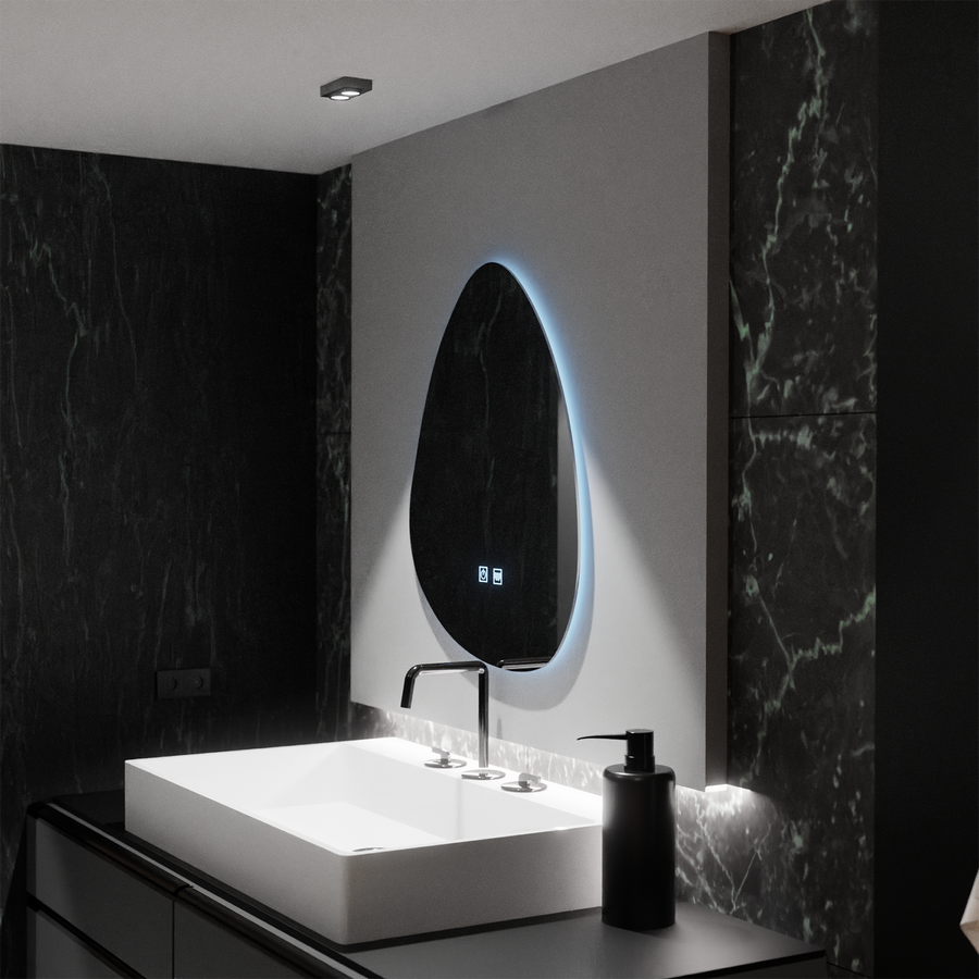 Specchio organico a LED 80x60cm, Fluido Touch, Sistema Demister, Specchi Dimmerabili Korman E Titolo predefinito Alessandro Design