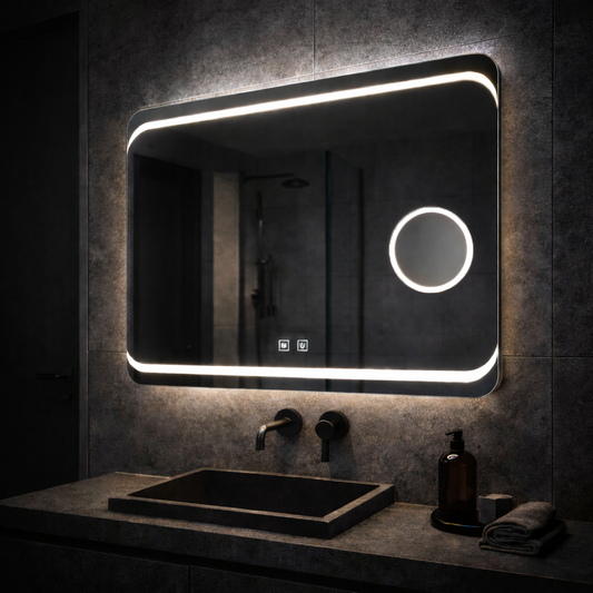 Specchio LED rettangolare, 80x60cm, Stella Touch, Sistema Disappannante Specchi Korman E Titolo predefinito Alessandro Design