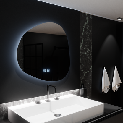 Specchio organico a LED 60x60 cm, Duna Touch, sistema Demister, specchi dimmerabili Korman E Titolo predefinito Alessandro Design