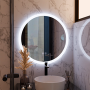 Oglinda LED Rotunda, 60cm, Noxia Touch, Sistem Dezaburire, Dimabila