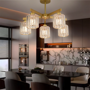 Lampadario Classico Moderno LC110/5GD con Cristallo, 5xE27, Oro, Metallo e Cristallo