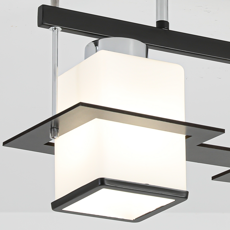 Lampadario classico Aramis con paralume quadrato in legno 2X E27 Lampadari classici grigio nero Titolo predefinito Alessandro Design