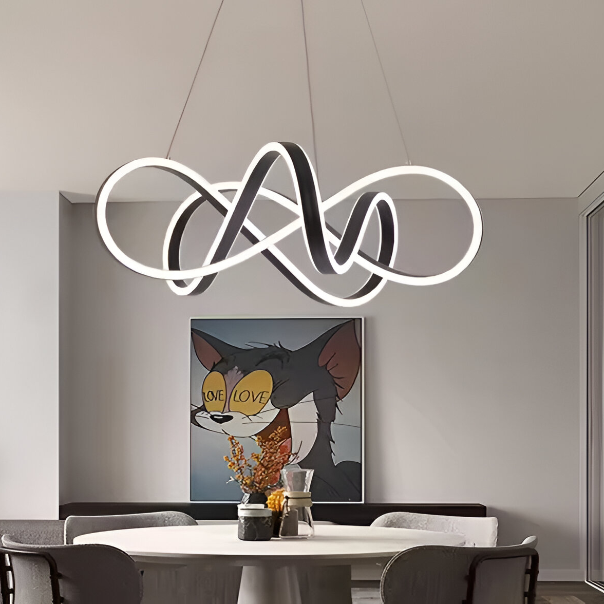 Lampadario LED a sospensione con telecomando INFINITY HALO 69W, Luce Fredda/Calda/Neutra, Dimmerabile, Nero, Altezza Regolabile Lampadari Moderni Titolo predefinito Alessandro Design