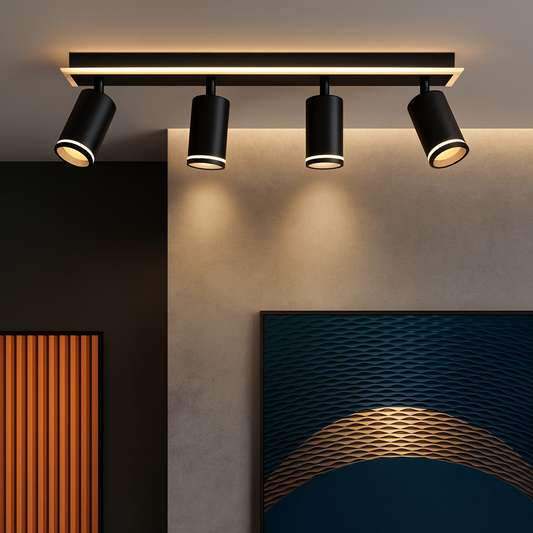 Lampadario LED Ellen 46W Luce Fredda/Calda/Neutra Proiettore Regolabile Lampadari LED in Acrilico e Metallo Nero Titolo predefinito Alessandro Design