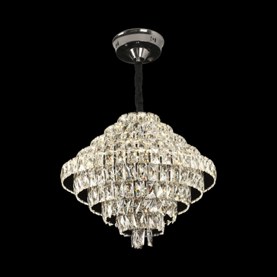 Lampadario di cristallo CC6705/500CR 9x E14, diametro 49 cm, cromo lucido, altezza regolabile