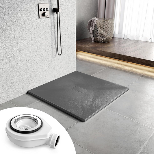 Piatto doccia quadrato 90x90 cm, slim 3 cm, grigio scuro Home & Garden Titolo predefinito Alessandro Design