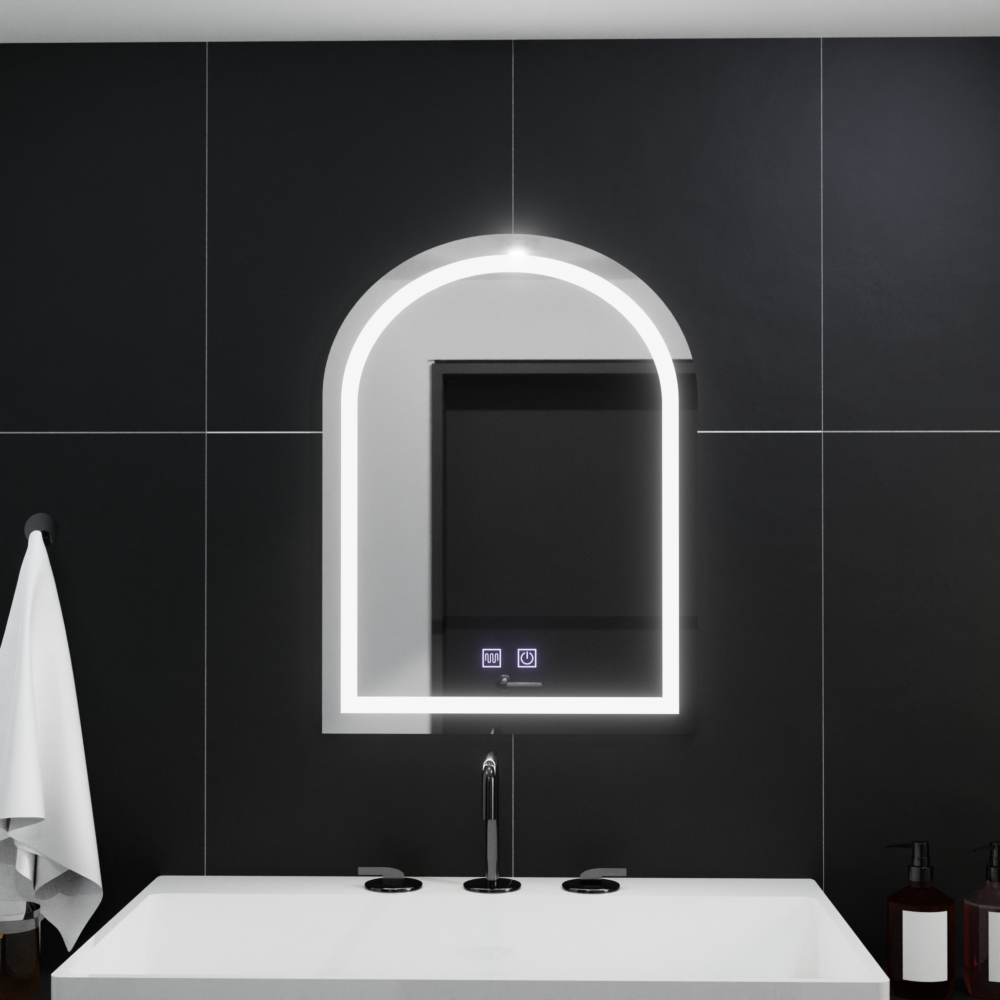 Specchio ad arco LED 60x80cm, Arco Touch, Sistema Demister, Specchi Dimmerabili Korman E Titolo predefinito Alessandro Design