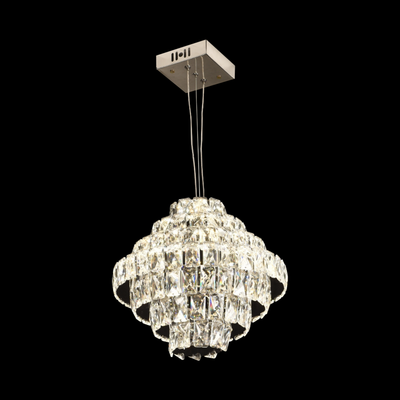 Lampadario di cristallo CC6705/500CR 9x E14, diametro 49 cm, cromo lucido, altezza regolabile