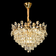 Candelabru Cristal FLORENCE Eleganza 9x E14, Diametru 50cm, Auriu Lucios, Inaltime Reglabila Candelabre Cristal Default Title Alessandro Design