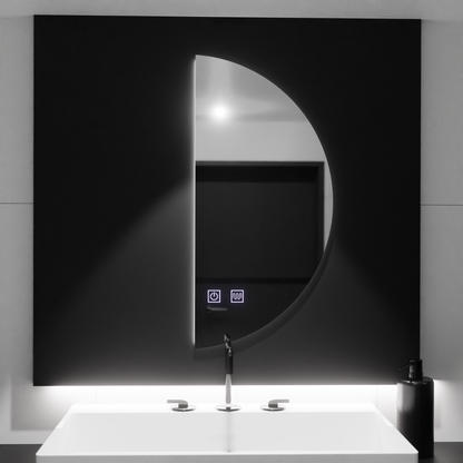 Specchio LED Semiluna 50x100cm, Arcuate Touch, Sistema Demister, Specchi Dimmerabili Korman E Titolo predefinito Alessandro Design
