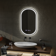 Specchio LED Touch ONIRA Sistema Defog, Orologio e Temperatura 50x80 cm Specchi Korman S Titolo predefinito Alessandro Design
