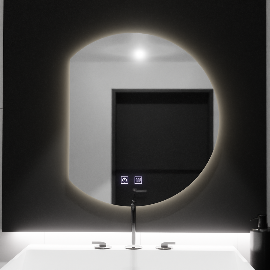 Semiluna LED Specchio 54x60, Arcana Touch, Sistema Demister, Specchi Dimmerabili Korman E Titolo predefinito Alessandro Design