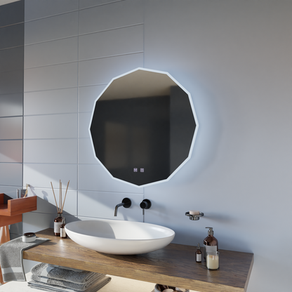 Oglinda LED Rotunda, 80cm, VIVO Touch, Sistem Dezaburire, Dimabila Oglinzi Korman E Default Title Alessandro Design