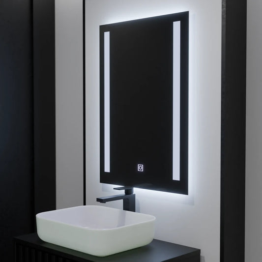 Specchio LED Rettangolare, 50x70cm, Doppia Luce Basic Touch LED Specchi Titolo predefinito Alessandro Design