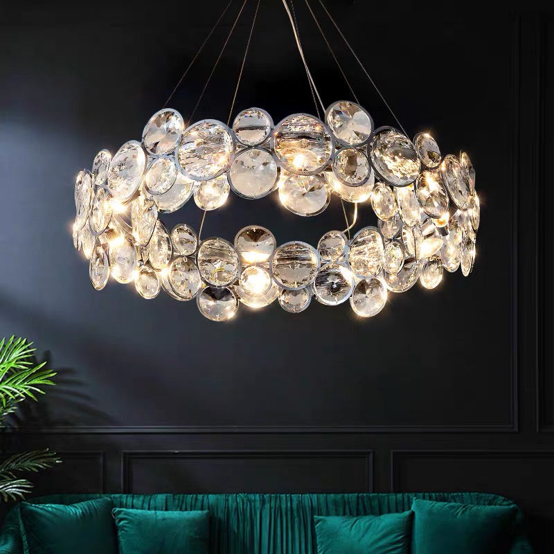 Lampadario in cristallo Angelica 6XE14 Argento, diametro 49 cm, altezza regolabile Lampadari moderni Titolo predefinito Alessandro Design