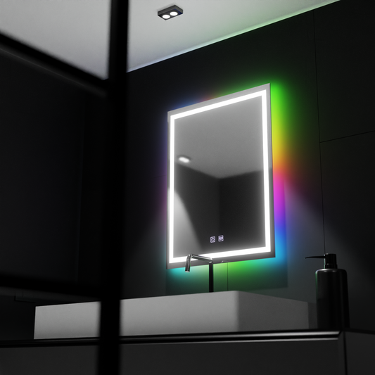 Specchio Rettangolare LED 60X80cm, Spectrum Touch, RGB, Sistema Disappannante Specchi Korman E Titolo predefinito Alessandro Design